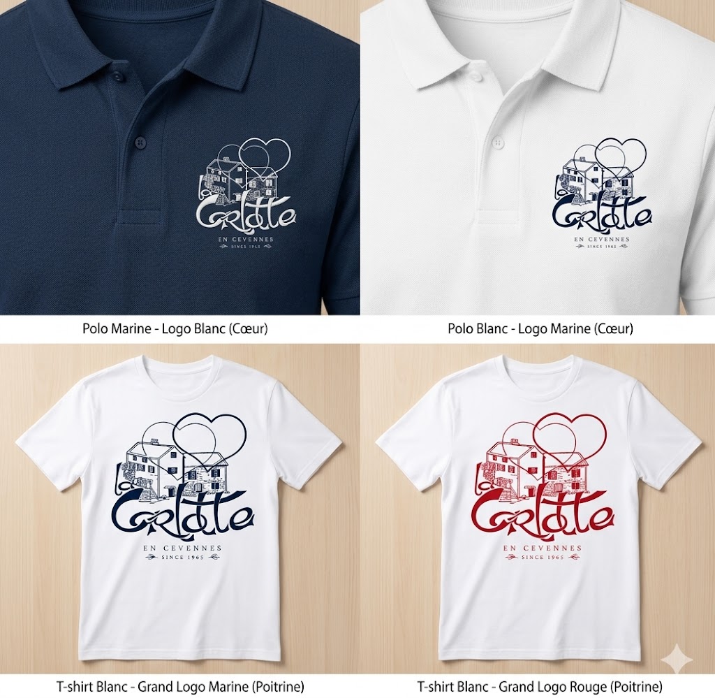 Planche des variantes T-shirts et polos de la cousinade